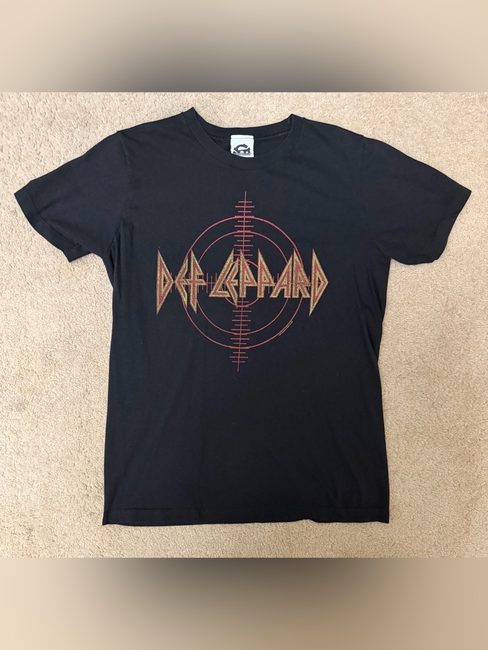 Vintage 2007 Def Leppard Target / Crosshair Graphic Tee Black Size M